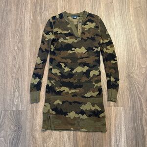 Ralph Lauren knit Camouflage Long Sleeve Sweater Dress